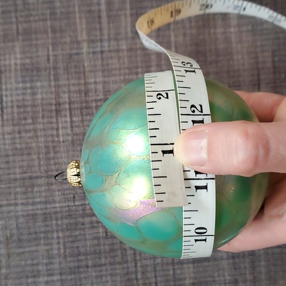 Vintage West Germany opalescent green glass Christmas ornament - Picture 11 of 15